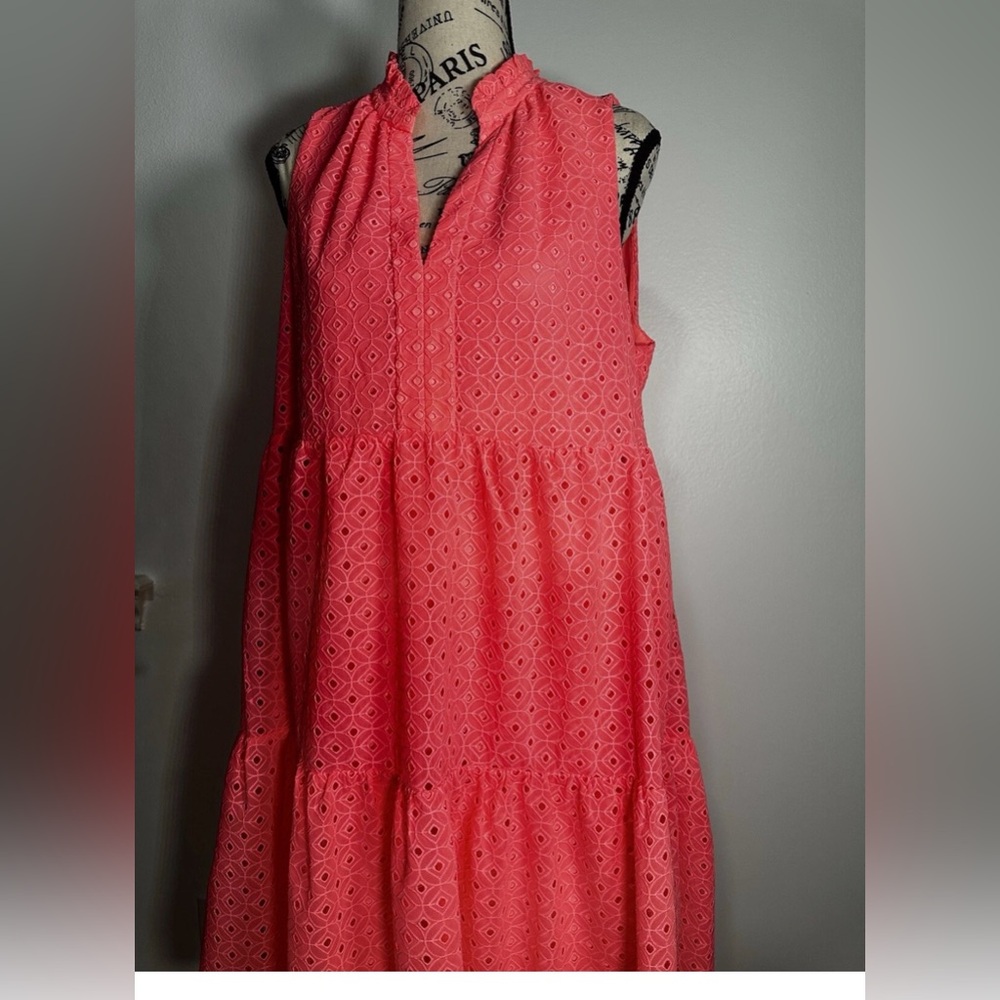 Lilly Pulitzer Novella Pink Sleeveless Eyelet Dress M - Picture 4 of 16